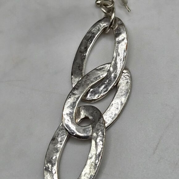 "5/$25" Mismatched Silvertone Beaded Tree of Life/Circle Dangle Earrings - Picture 6 of 8